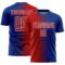 Custom Royal Red-White Gradient Line Sublimation Soccer Uniform Jersey