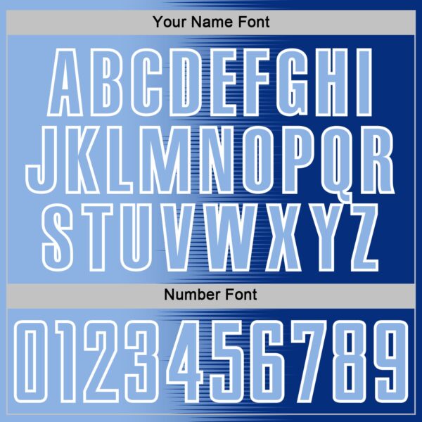 Custom Royal Light Blue-White Gradient Line Sublimation Soccer Uniform Jersey