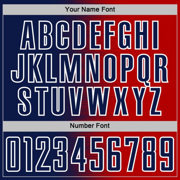 Custom Red Navy-White Gradient Line Sublimation Soccer Uniform Jersey