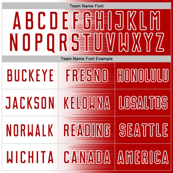 Custom Red White Gradient Line Sublimation Soccer Uniform Jersey