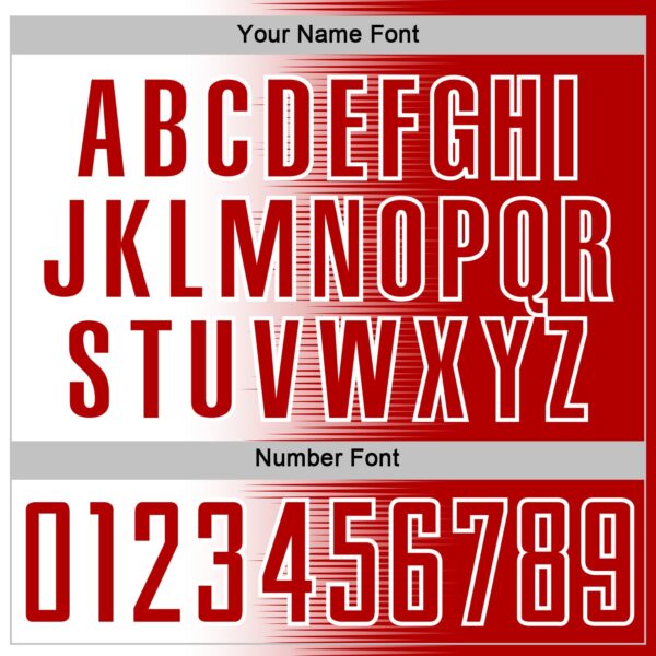 Custom Red White Gradient Line Sublimation Soccer Uniform Jersey