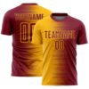 Custom Crimson Gold Gradient Line Sublimation Soccer Uniform Jersey
