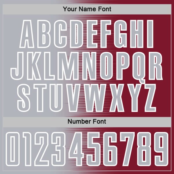 Custom Crimson Gray-White Gradient Line Sublimation Soccer Uniform Jersey