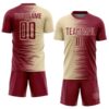 Custom Crimson Cream Gradient Line Sublimation Soccer Uniform Jersey