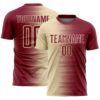 Custom Crimson Cream Gradient Line Sublimation Soccer Uniform Jersey