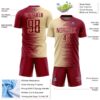Custom Crimson Cream Gradient Line Sublimation Soccer Uniform Jersey