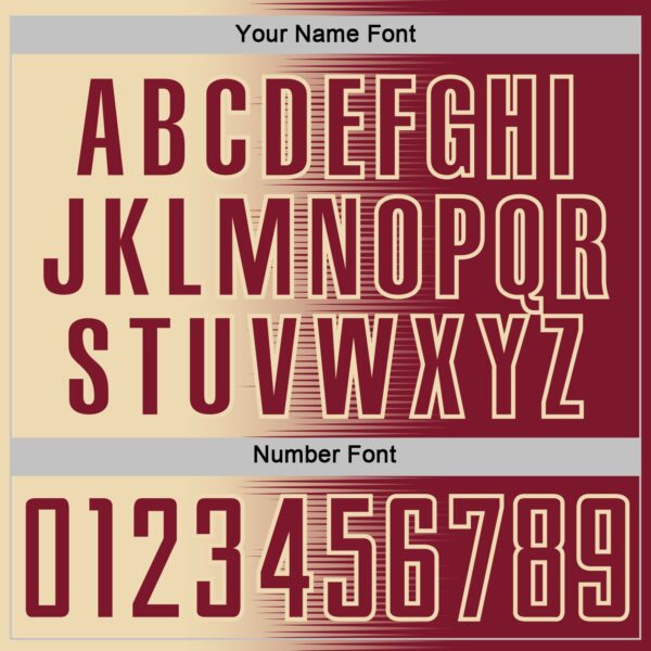 Custom Crimson Cream Gradient Line Sublimation Soccer Uniform Jersey