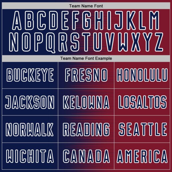 Custom Crimson Navy-White Gradient Line Sublimation Soccer Uniform Jersey