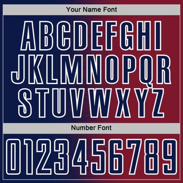 Custom Crimson Navy-White Gradient Line Sublimation Soccer Uniform Jersey