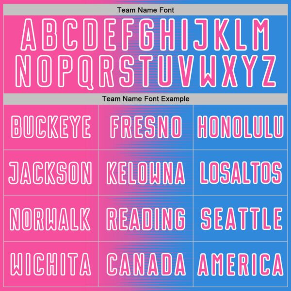 Custom Powder Blue Pink-White Gradient Line Sublimation Soccer Uniform Jersey