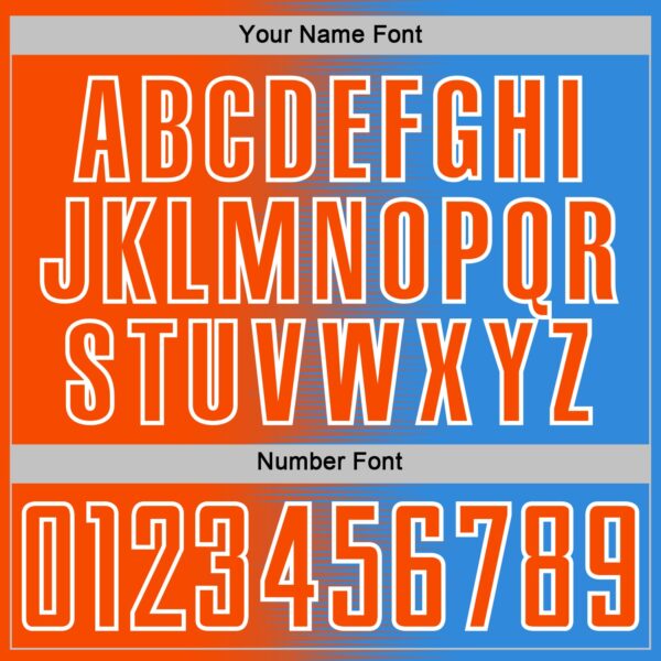 Custom Powder Blue Orange-White Gradient Line Sublimation Soccer Uniform Jersey