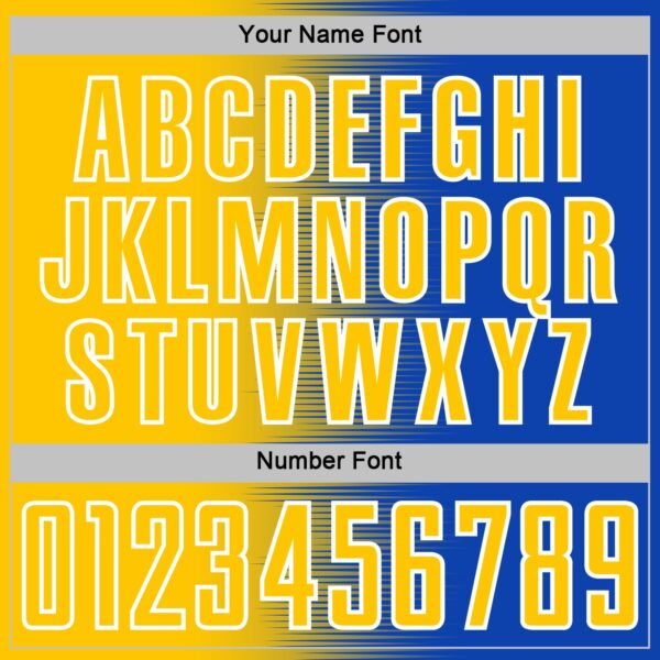 Custom Thunder Blue Yellow-White Gradient Line Sublimation Soccer Uniform Jersey