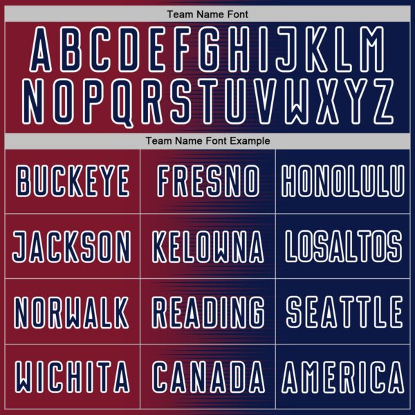 Custom Navy White-Crimson Gradient Line Sublimation Soccer Uniform Jersey