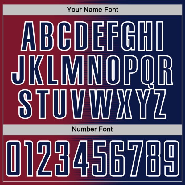 Custom Navy White-Crimson Gradient Line Sublimation Soccer Uniform Jersey