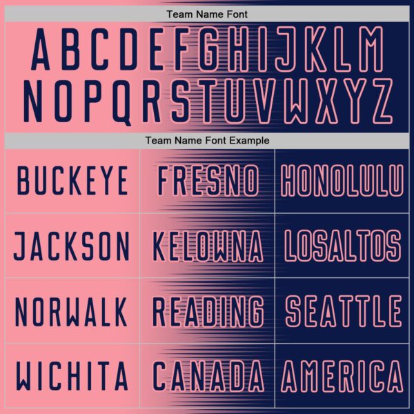 Custom Navy Medium Pink Gradient Line Sublimation Soccer Uniform Jersey