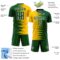 Custom Green White-Yellow Gradient Line Sublimation Soccer Uniform Jersey