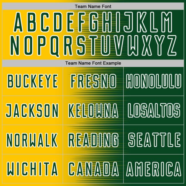 Custom Green White-Yellow Gradient Line Sublimation Soccer Uniform Jersey