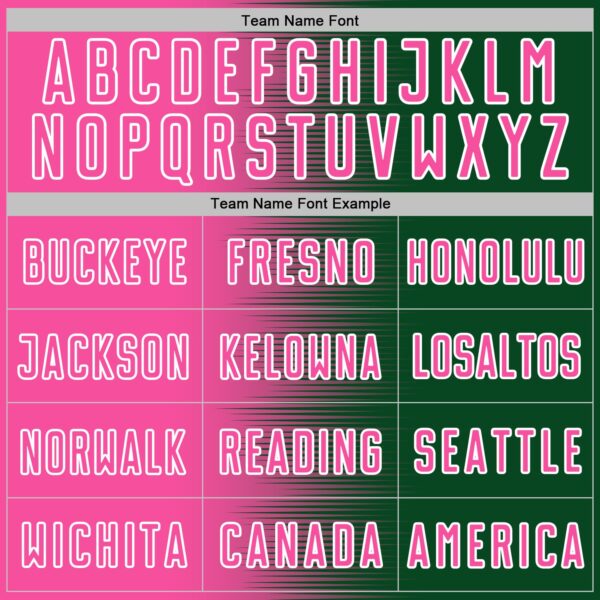 Custom Green Pink-White Gradient Line Sublimation Soccer Uniform Jersey