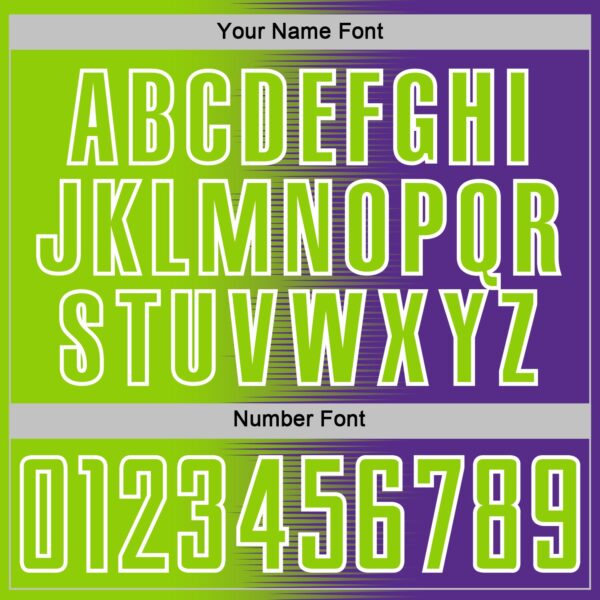 Custom Purple Neon Green-White Gradient Line Sublimation Soccer Uniform Jersey