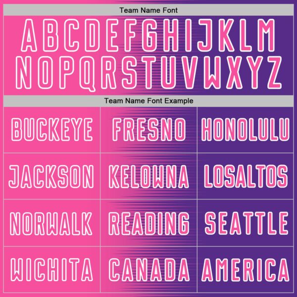 Custom Purple Pink-White Gradient Line Sublimation Soccer Uniform Jersey