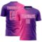 Custom Purple Pink-White Gradient Line Sublimation Soccer Uniform Jersey