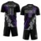 Custom Black White Purple-Gray Dripping Splatter Cracked Texture Sublimation Soccer Uniform Jersey