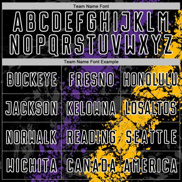 Custom Black White Purple-Gold Dripping Splatter Cracked Texture Sublimation Soccer Uniform Jersey