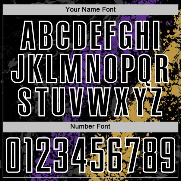 Custom Black White Purple-Old Gold Dripping Splatter Cracked Texture Sublimation Soccer Uniform Jersey