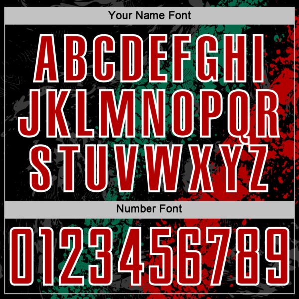 Custom Black Red White-Kelly Green Dripping Splatter Cracked Texture Sublimation Soccer Uniform Jersey