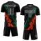 Custom Black White Kelly Green-Orange Dripping Splatter Cracked Texture Sublimation Soccer Uniform Jersey