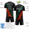 Custom Black White Kelly Green-Orange Dripping Splatter Cracked Texture Sublimation Soccer Uniform Jersey