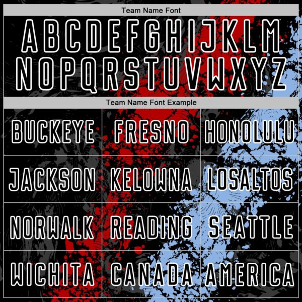 Custom Black White Red-Light Blue Dripping Splatter Cracked Texture Sublimation Soccer Uniform Jersey