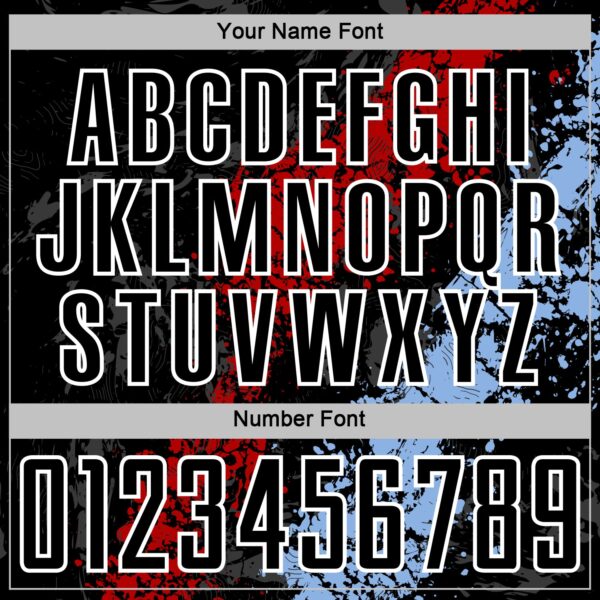 Custom Black White Red-Light Blue Dripping Splatter Cracked Texture Sublimation Soccer Uniform Jersey