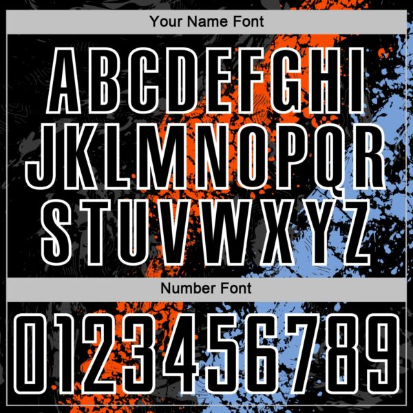 Custom Black White Orange-Powder Blue Dripping Splatter Cracked Texture Sublimation Soccer Uniform Jersey