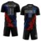 Custom Black White Royal-Red Dripping Splatter Cracked Texture Sublimation Soccer Uniform Jersey