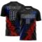 Custom Black White Royal-Red Dripping Splatter Cracked Texture Sublimation Soccer Uniform Jersey