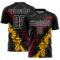 Custom Black White Crimson-Gold Dripping Splatter Cracked Texture Sublimation Soccer Uniform Jersey