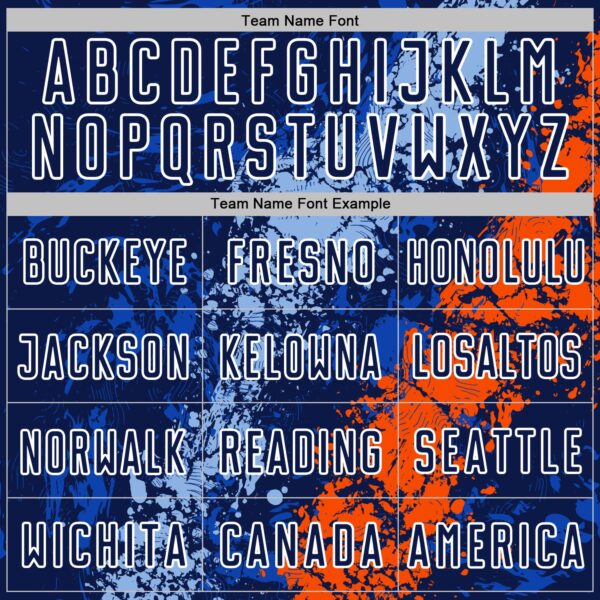 Custom Navy White Light Blue-Orange Dripping Splatter Cracked Texture Sublimation Soccer Uniform Jersey