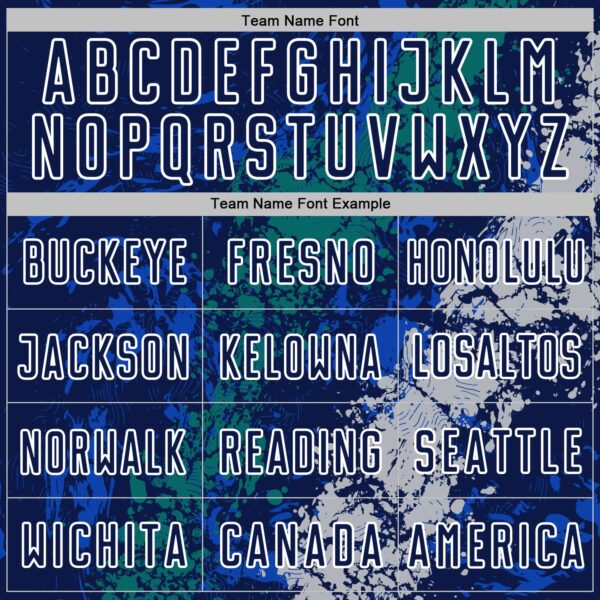 Custom Navy White Teal-Gray Dripping Splatter Cracked Texture Sublimation Soccer Uniform Jersey