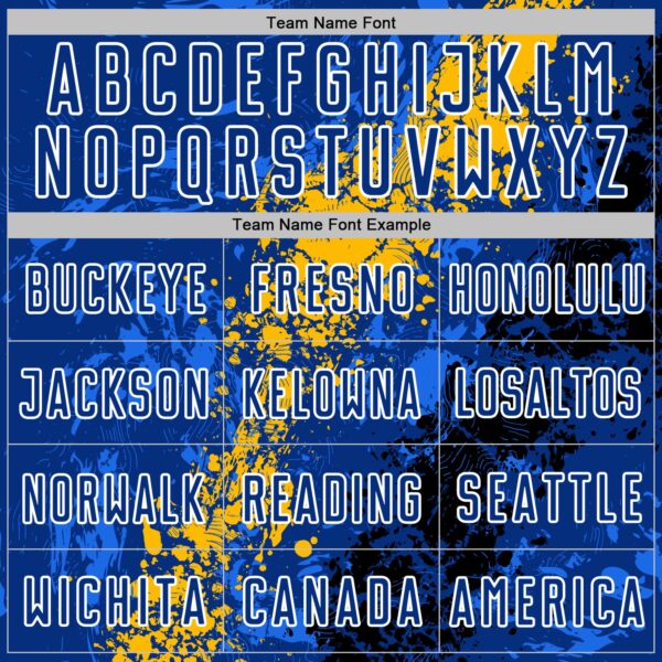 Custom Royal White Gold-Black Dripping Splatter Cracked Texture Sublimation Soccer Uniform Jersey