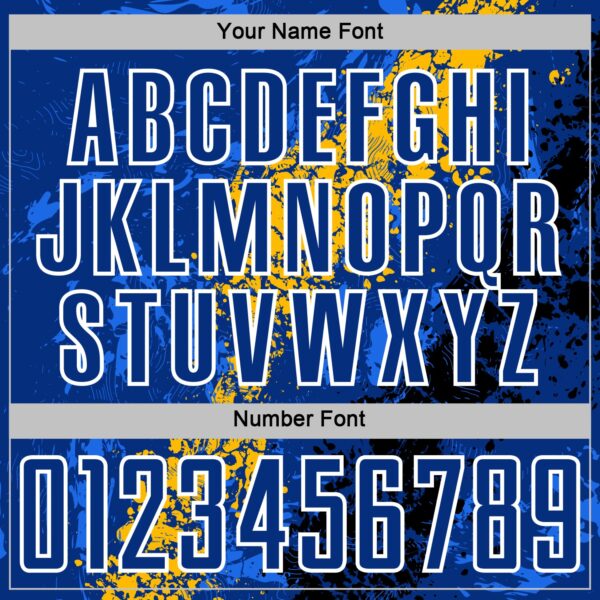 Custom Royal White Gold-Black Dripping Splatter Cracked Texture Sublimation Soccer Uniform Jersey