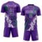 Custom Purple White-Kelly Green Dripping Splatter Cracked Texture Sublimation Soccer Uniform Jersey