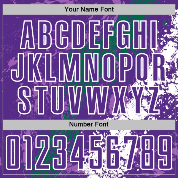 Custom Purple White-Kelly Green Dripping Splatter Cracked Texture Sublimation Soccer Uniform Jersey