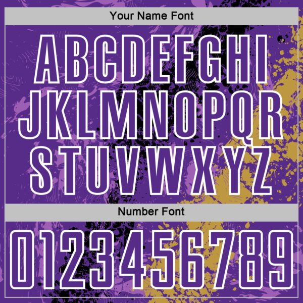 Custom Purple White Old Gold-Black Dripping Splatter Cracked Texture Sublimation Soccer Uniform Jersey