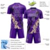 Custom Purple White Black-Cream Dripping Splatter Cracked Texture Sublimation Soccer Uniform Jersey