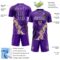 Custom Purple White Black-Cream Dripping Splatter Cracked Texture Sublimation Soccer Uniform Jersey