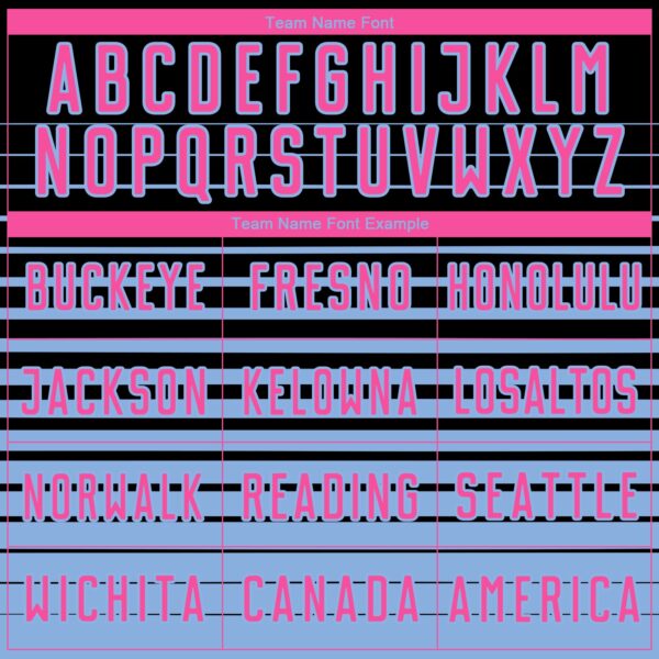 Custom Black Pink-Light Blue Gradient Pinstripe Sublimation Soccer Uniform Jersey