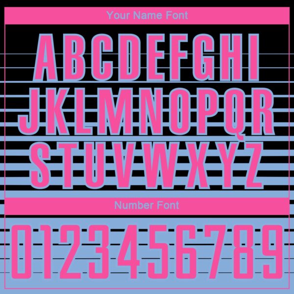 Custom Black Pink-Light Blue Gradient Pinstripe Sublimation Soccer Uniform Jersey