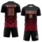 Custom Black Crimson-Cream Gradient Pinstripe Sublimation Soccer Uniform Jersey
