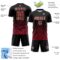 Custom Black Crimson-Cream Gradient Pinstripe Sublimation Soccer Uniform Jersey